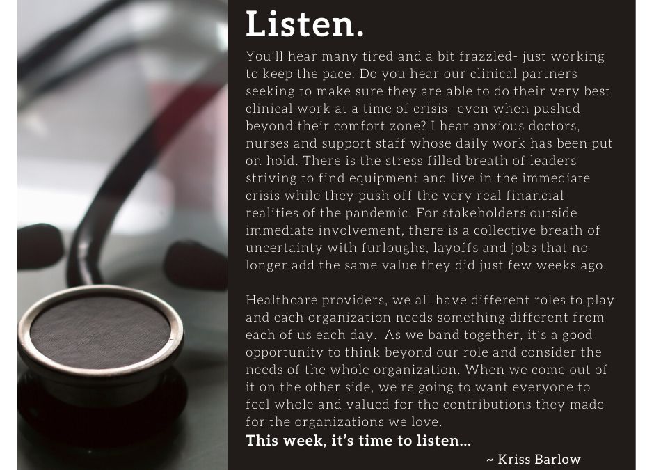 B/Mc MMM: This Week, It’s Time to Listen… :: 4/13/2020